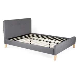 Łóżko Ze Stelazem Mikkel Welurowe Szare 160X200 Cm