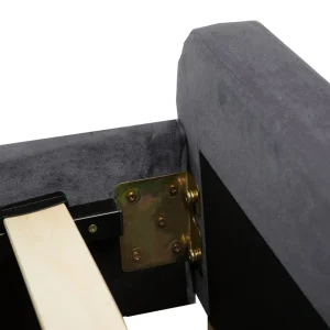 Łóżko Ze Stelazem Mikkel Welurowe Szare 160X200 Cm