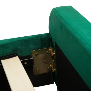 Łóżko Ze Stelazem Mikkel Welurowe Zielone 160X200 Cm