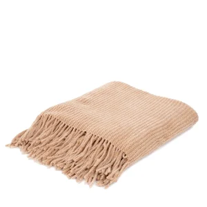 Koc Chenille Szenilowy Bezowy 130X170 Cm