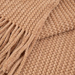 Koc Chenille Szenilowy Bezowy 130X170 Cm