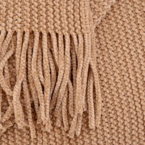 Koc Chenille Szenilowy Bezowy 130X170 Cm