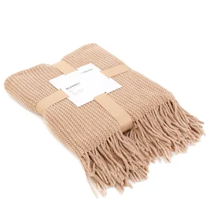 Koc Chenille Szenilowy Bezowy 130X170 Cm