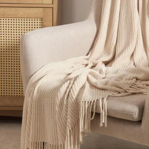 Koc Chenille Szenilowy Ecru 130X170 Cm