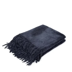 Koc Chenille Szenilowy Granatowy 130X170 Cm