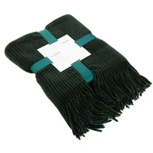 Koc Chenille Szenilowy Zielony 130X170 Cm