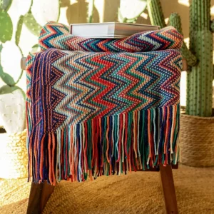 Koc Meba W Kolorowe Zygzaki 130X170 Cm