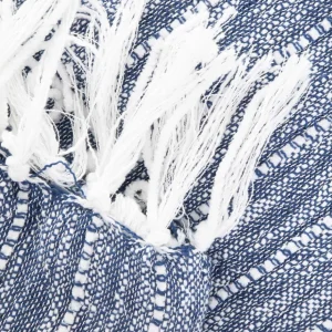 Koc Risa Granatowy Z Przeszyciami 130X170