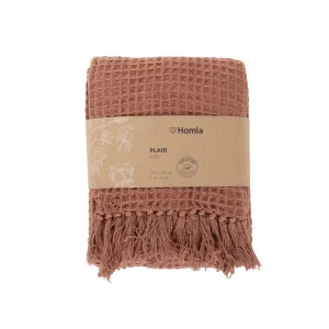 Koc Vaffel Z Fredzlami Ceglasty 130X170 Cm