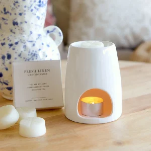 Komienk Ceramiczny Fires Z Woskiem Fresh Linen 10X12,5 Cm 22G