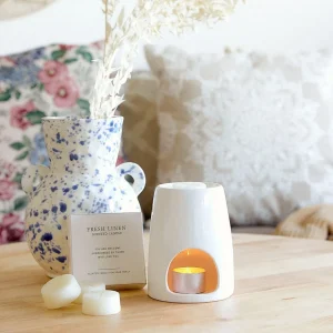 Komienk Ceramiczny Fires Z Woskiem Fresh Linen 10X12,5 Cm 22G