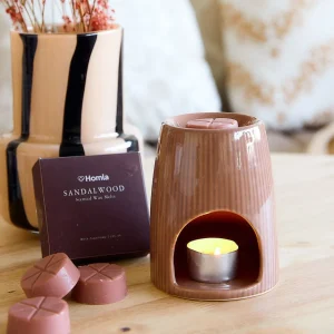 Komienk Ceramiczny Fires Z Woskiem Sandalwood 10X12,5 Cm 22G