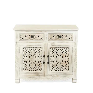 Komoda Banhi Lite Drewno Mango Zlobione 90X42X80 Cm