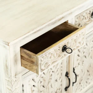 Komoda Banhi Lite Drewno Mango Zlobione 90X42X80 Cm