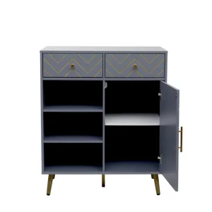 Komoda Bodo Grafitowa Z Metalowymi Nogami 80X40X95 Cm