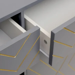 Komoda Bodo Grafitowa Z Metalowymi Nogami 80X40X95 Cm