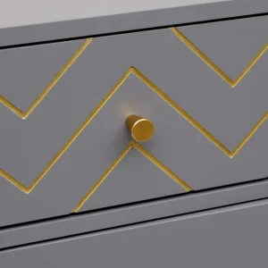 Komoda Bodo Grafitowa Z Metalowymi Nogami 80X40X95 Cm