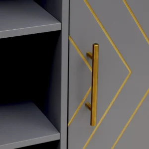 Komoda Bodo Grafitowa Z Metalowymi Nogami 80X40X95 Cm