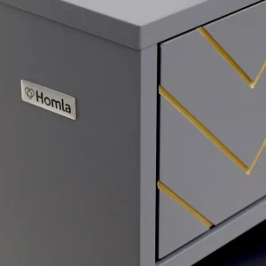 Komoda Bodo Grafitowa Z Metalowymi Nogami 80X40X95 Cm