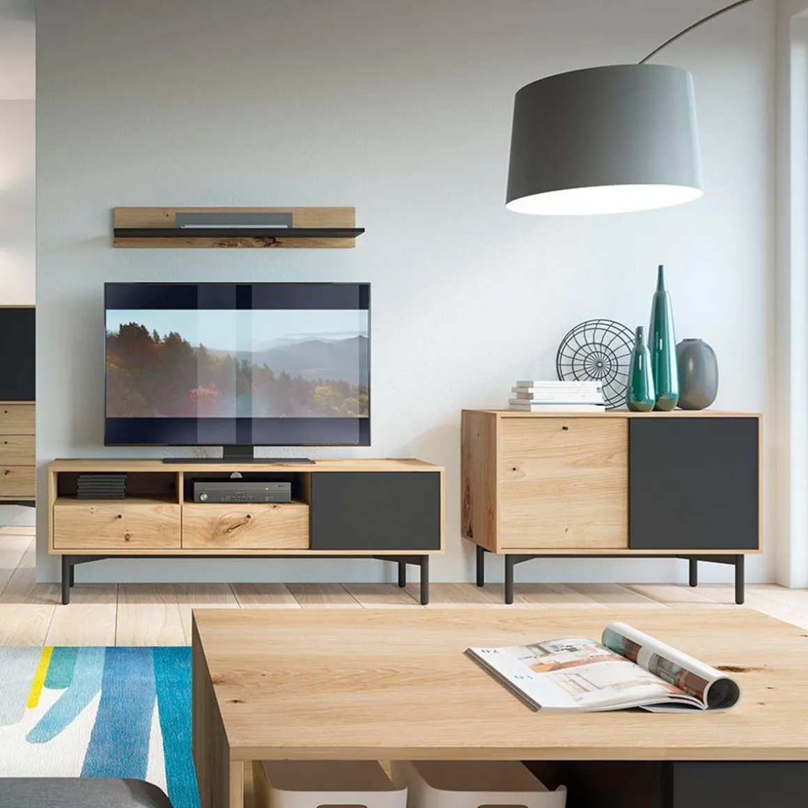 komoda_flow_dab_artisan_c_0.webp Komoda Flow! Dab Artisan/ Czarny 102X74X41 Cm