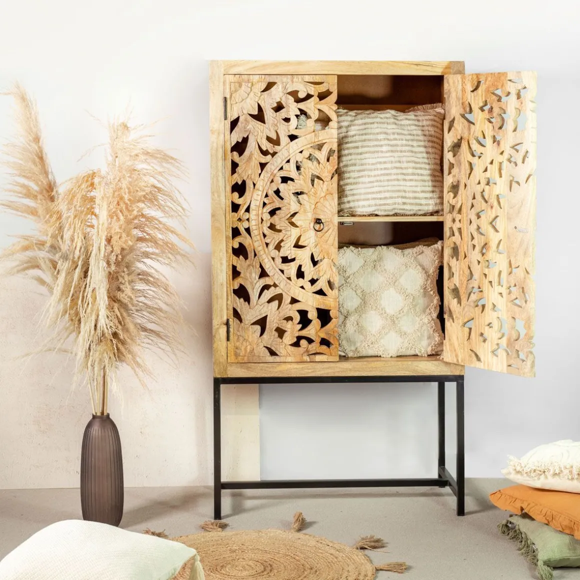 komoda_sombre_lite_drewno_0.webp Komoda Sombre Lite Drewno Mango Zlobione 90X40X160 Cm