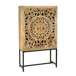 Komoda Sombre Lite Drewno Mango Zlobione 90X40X160 Cm