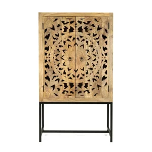 Komoda Sombre Lite Drewno Mango Zlobione 90X40X160 Cm