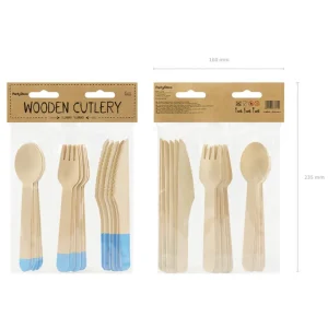 Komplet Sztućców Wooden Drewnianych 6 Os.