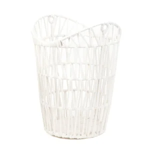 Kosz Lazienkowy Laelia Pleciony Bialy 21X21X38 Cm