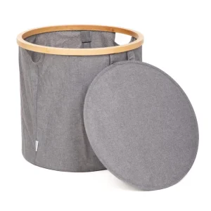 Kosz Na Bielizne Nellie Szary 38X38X37 Cm