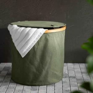 Kosz Na Bielizne Nellie Zielony 38X38X37 Cm