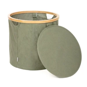 Kosz Na Bielizne Nellie Zielony 38X38X37 Cm