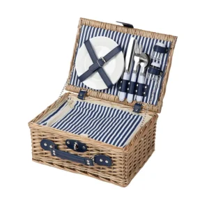 Kosz Piknikowy Lorenzo Dla 2 Osob W Granatowe Paski 32X26X16 Cm