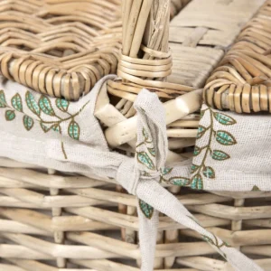 Kosz Piknikowy Lorenzo Naturalny W Listki 40X30X18/34 Cm