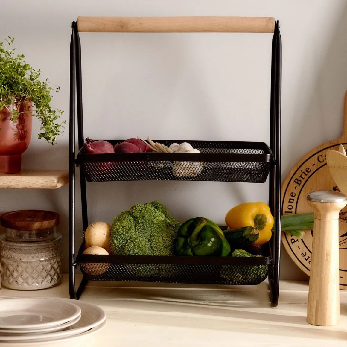 koszyk_gridio_dwupietrowy_0.webp Koszyk Gridio Dwupietrowy Prostokatny 51X38X25 Cm