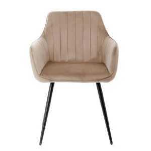 Krzeslo Andre Welurowe Brazowe 56X61X86 Cm