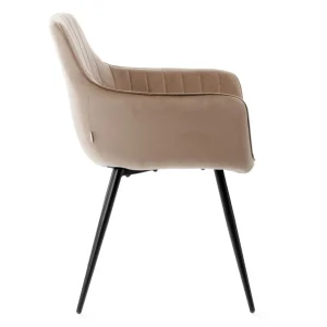 Krzeslo Andre Welurowe Brazowe 56X61X86 Cm