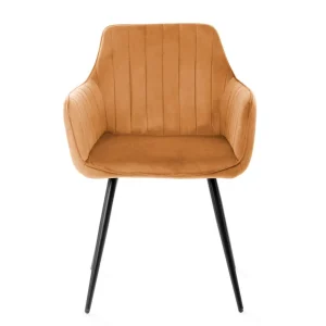 Krzeslo Andre Welurowe Karmelowe 56X61X86 Cm