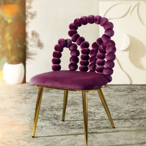 Krzeslo Bubble Beam Welurowe Bordowe 56,5X52X87 Cm