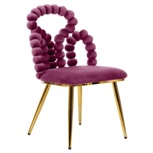 Krzeslo Bubble Beam Welurowe Bordowe 56,5X52X87 Cm