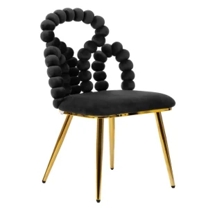 Krzeslo Bubble Beam Welurowe Czarne 56,5X52X87 Cm