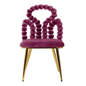 Krzeslo Bubble Beam Welurowe Bordowe 56,5X52X87 Cm