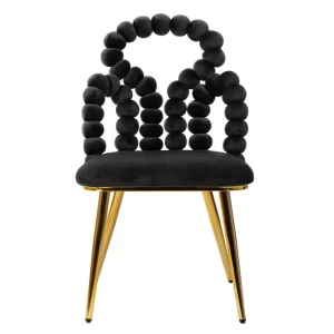 Krzeslo Bubble Beam Welurowe Czarne 56,5X52X87 Cm