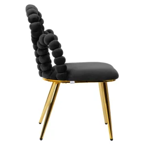 Krzeslo Bubble Beam Welurowe Czarne 56,5X52X87 Cm