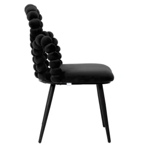 Krzeslo Bubble Beam Welurowe Czarne Z Czarnymi Nogami 56,5X52X87 Cm