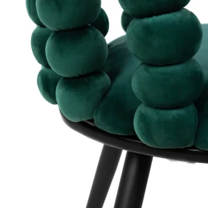 Krzeslo Bubble Beam Welurowe Zielone Z Czarnymi Nogami 56,5X52X87 Cm