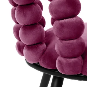 Krzeslo Bubble Beam Welurowe Bordowe Z Czarnymi Nogami 56,5X52X87 Cm