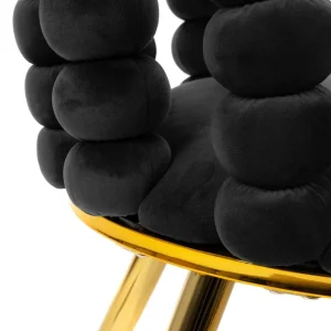 Krzeslo Bubble Beam Welurowe Czarne 56,5X52X87 Cm