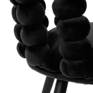 Krzeslo Bubble Beam Welurowe Czarne Z Czarnymi Nogami 56,5X52X87 Cm