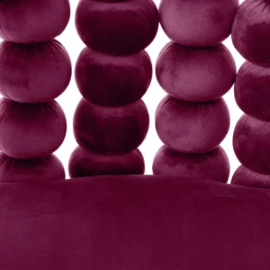 Krzeslo Bubble Beam Welurowe Bordowe Z Czarnymi Nogami 56,5X52X87 Cm